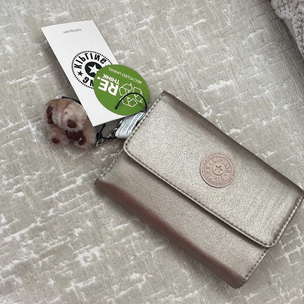 KIPLING Metallic Gold Pixi Wallet - Picture 2 of 8